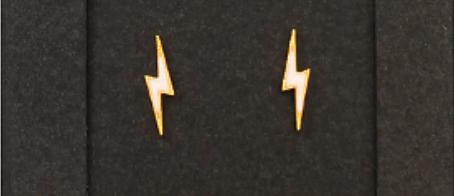 Enamel Lightening Bolt Earrings