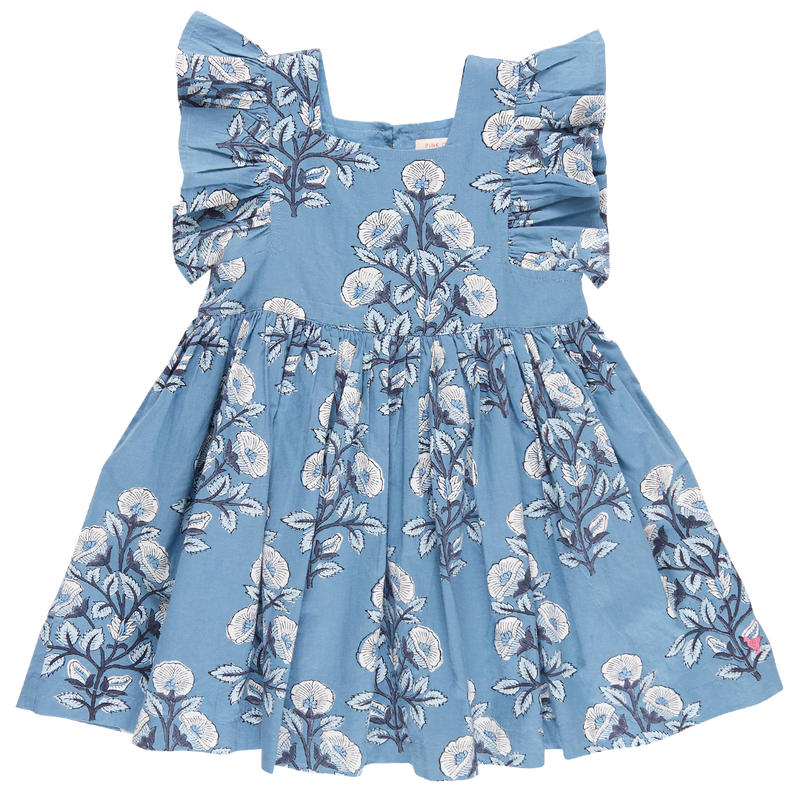 Elise Blue Bouquet Floral Dress