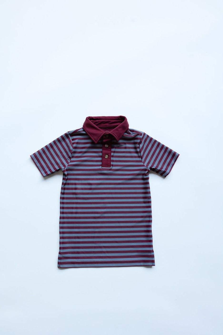 Maroon/Gray Qb Stripe Polo