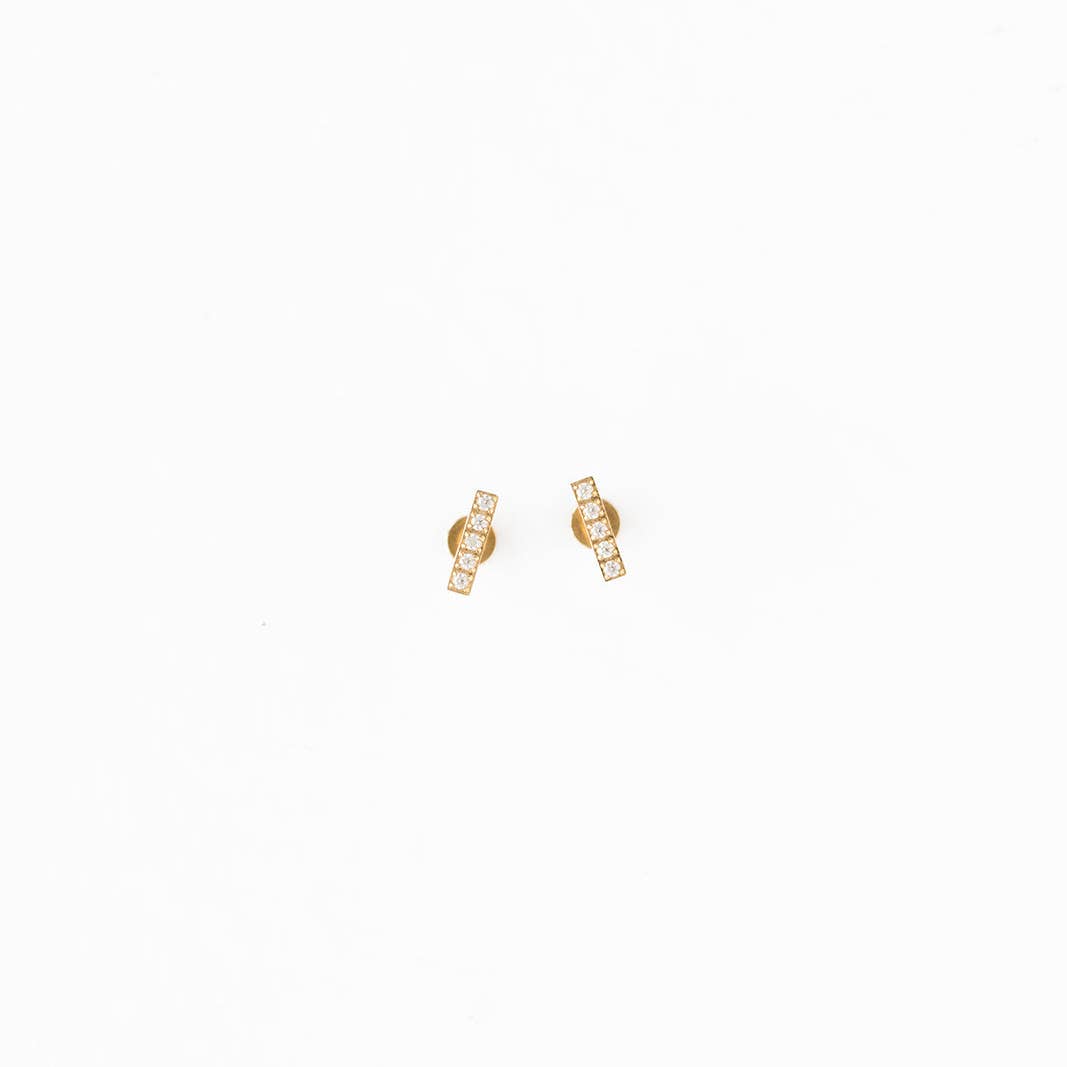 Diamond Bar Earring