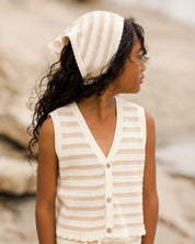 Knit Vest I Sand Stripe
