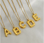 Balloon Style Initial Pendant Necklace