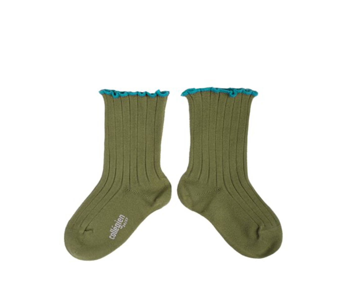 Delphine Lettuce Trim Ribbed Socks