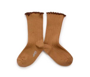 Delphine Lettuce Trim Ribbed Socks