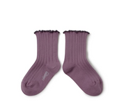 Delphine Lettuce Trim Ribbed Socks