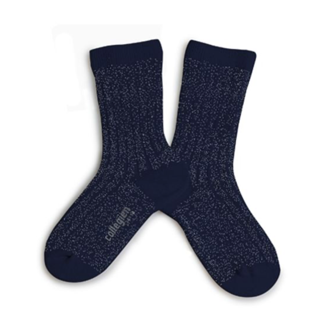 Victorie Glitter Ribbed Crew Socks