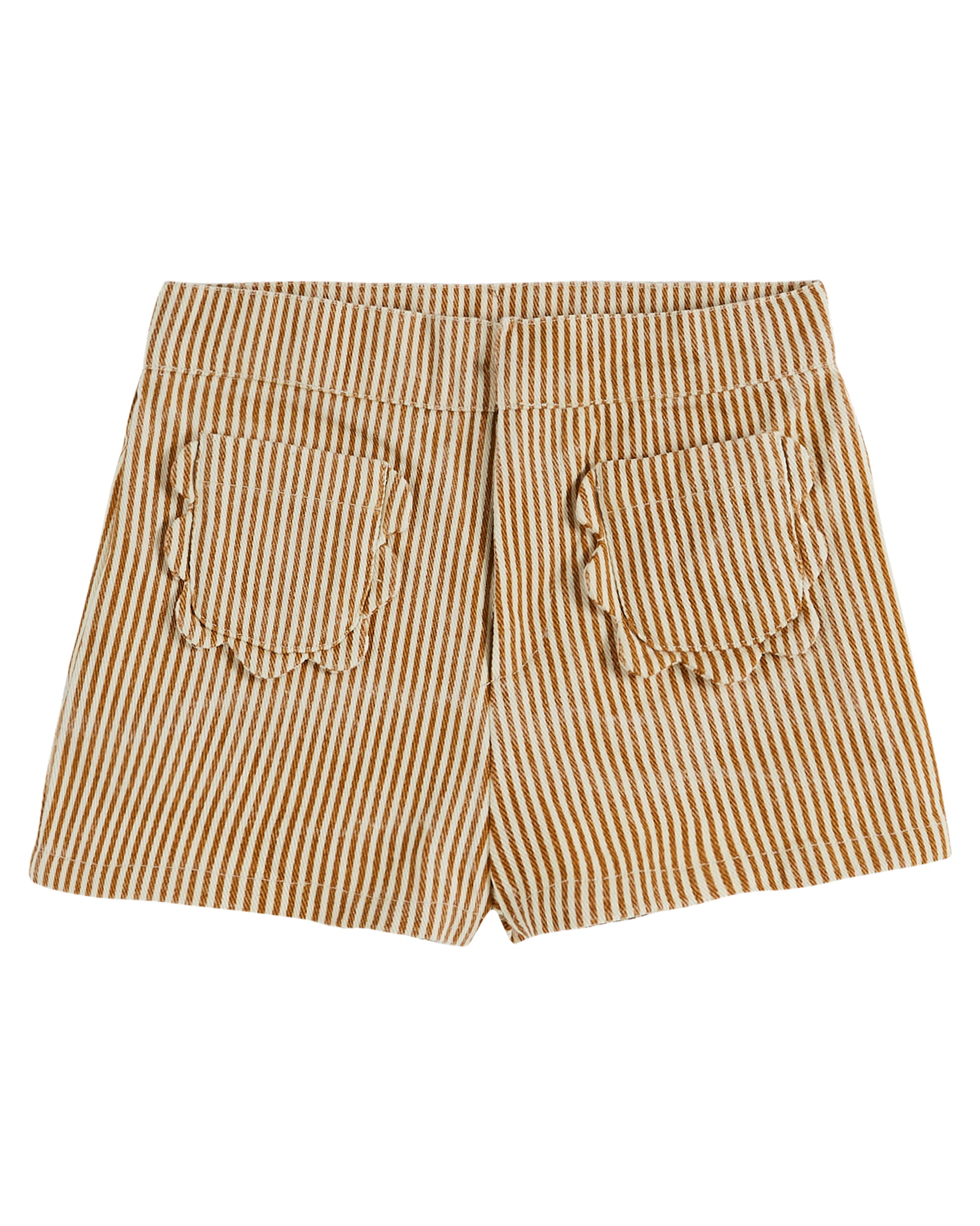 Flower Pocket Shorts I Tan Stripe