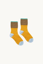 Colorblock Socks | Mustard