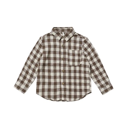 Collared Long Sleeve Shirt | Charcoal Check