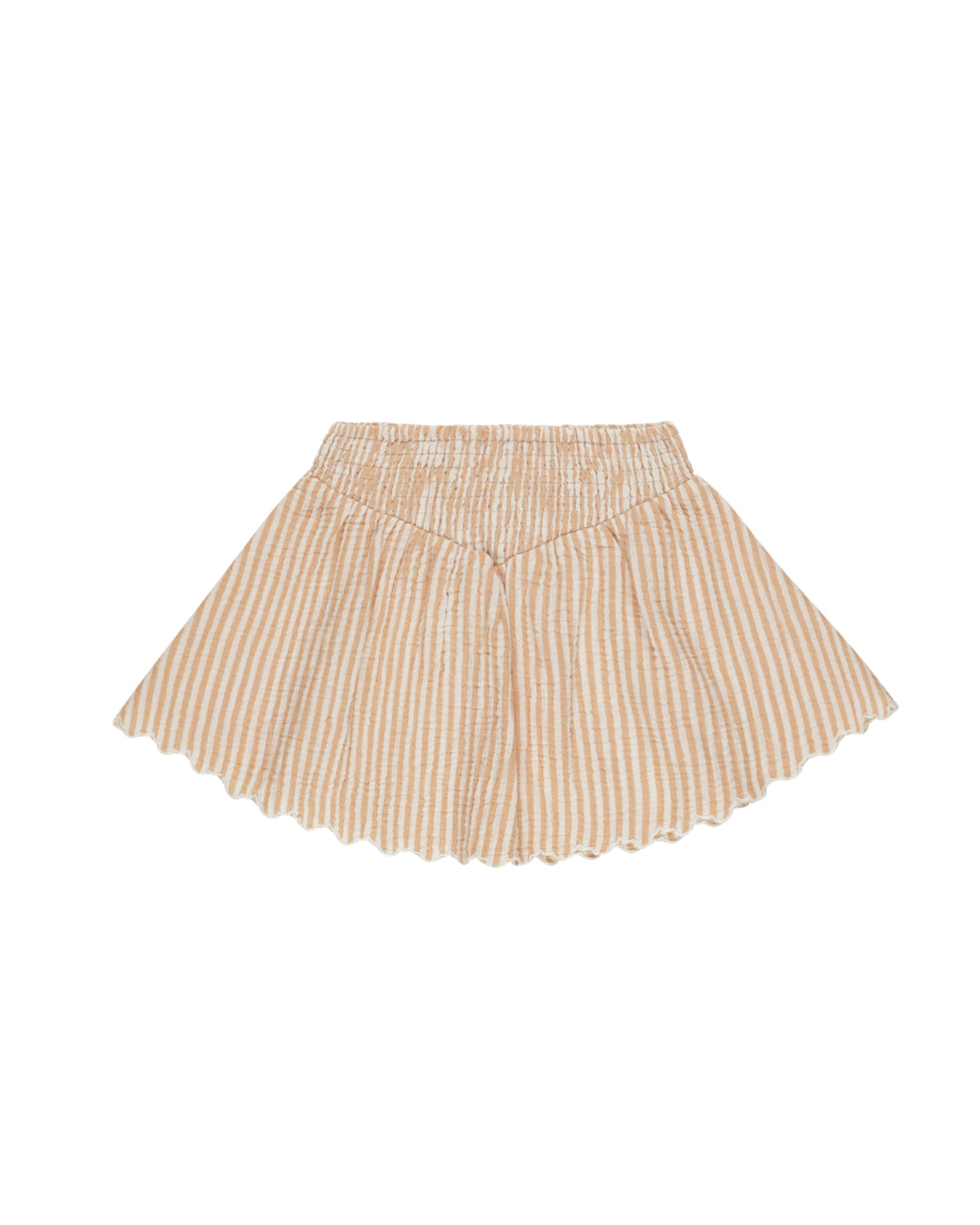 Smocked V Mini Skirt