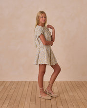 Smocked V Mini Skirt