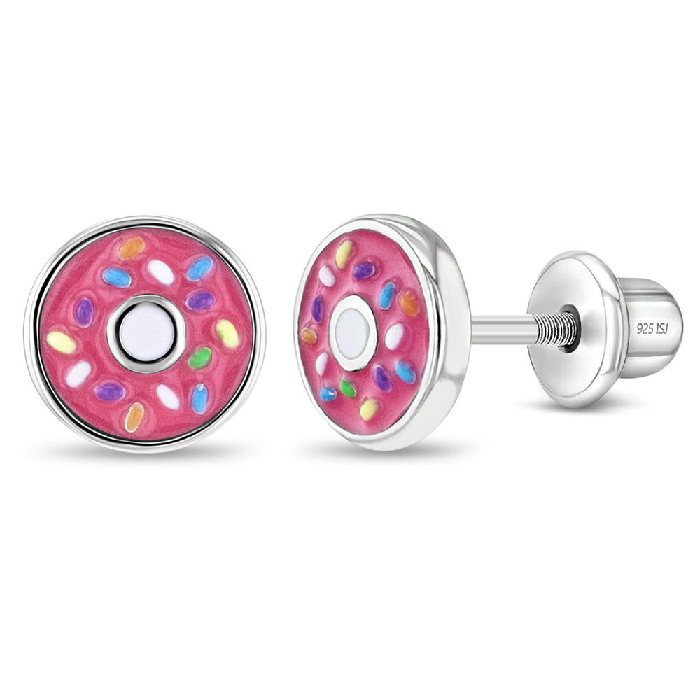 Donut Earrings Sterling Silver