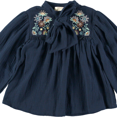 Embroidered Double Gauze Blouse